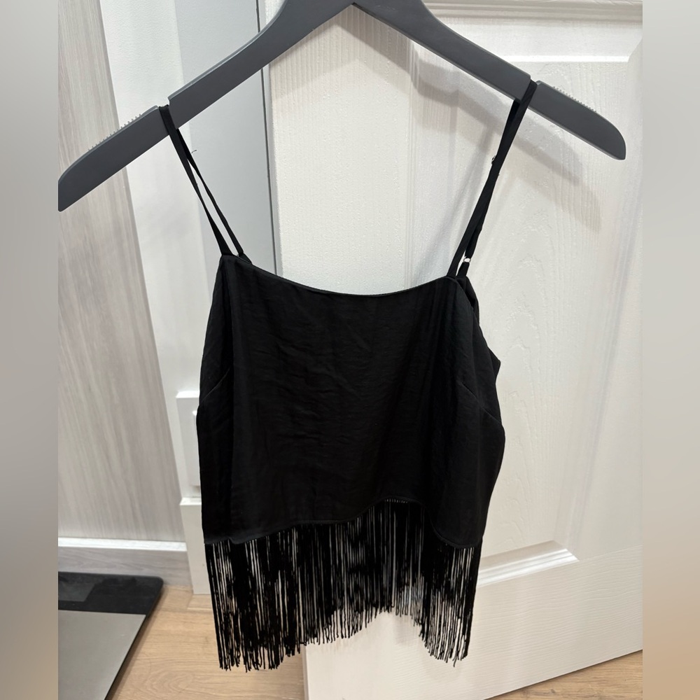 Abi Top Black with Fringe